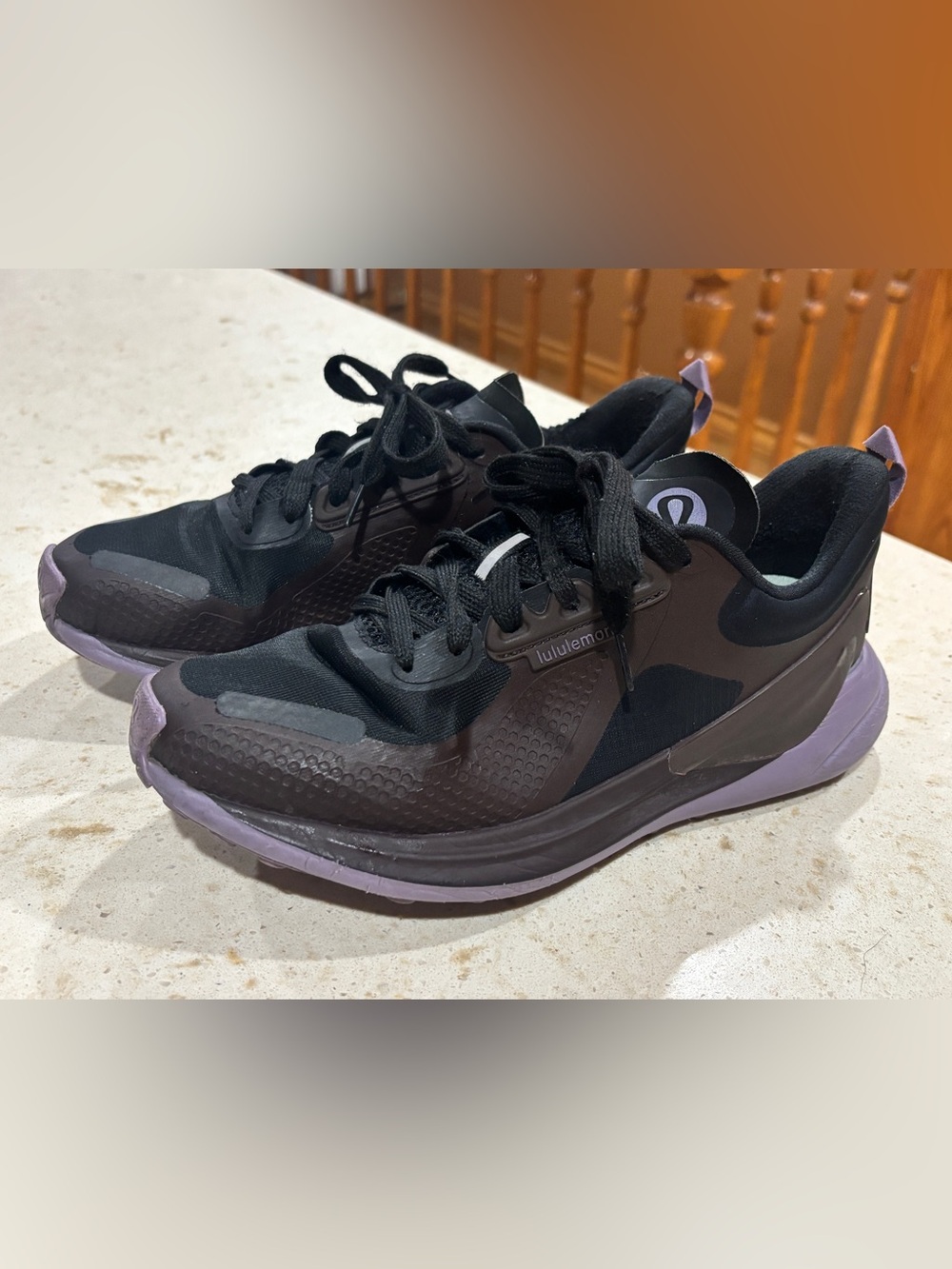 lululemon athletica Blissfeel trail Women’s Black Sneakers with Lavender Accents